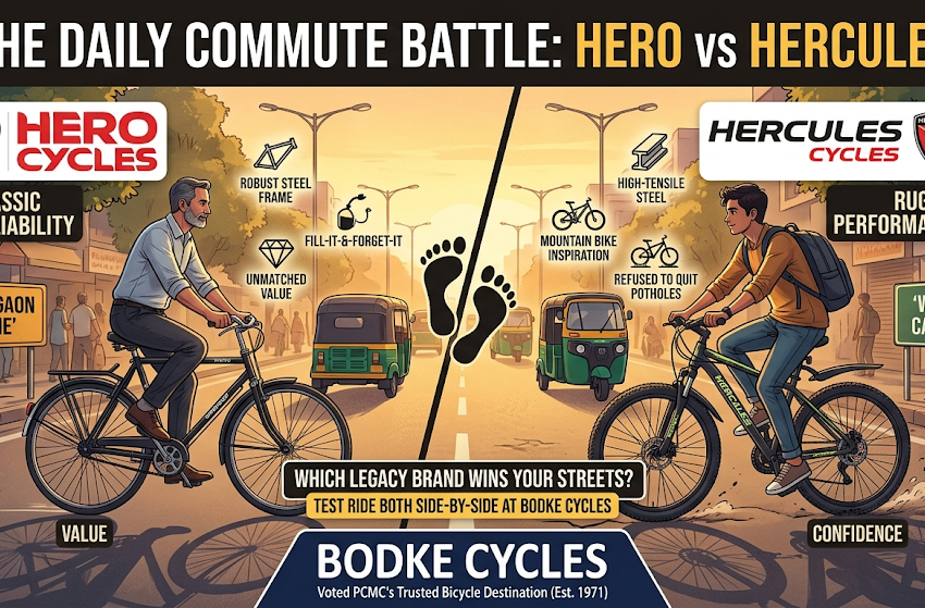 Hero and Hercules bicycles compared for daily commuting, durability, comfort, and value on Indian roads.