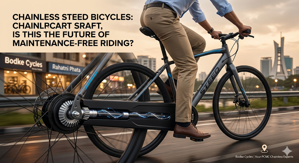 Steed chainless bicycle featuring innovative shaft drive technology for maintenance-free urban commuting.